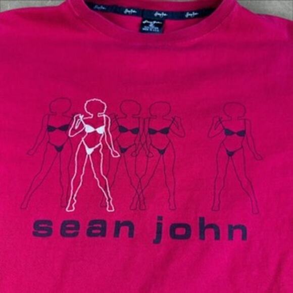 Vintage Sean John Bikini Baggy Tee Red - Picture 4 of 6